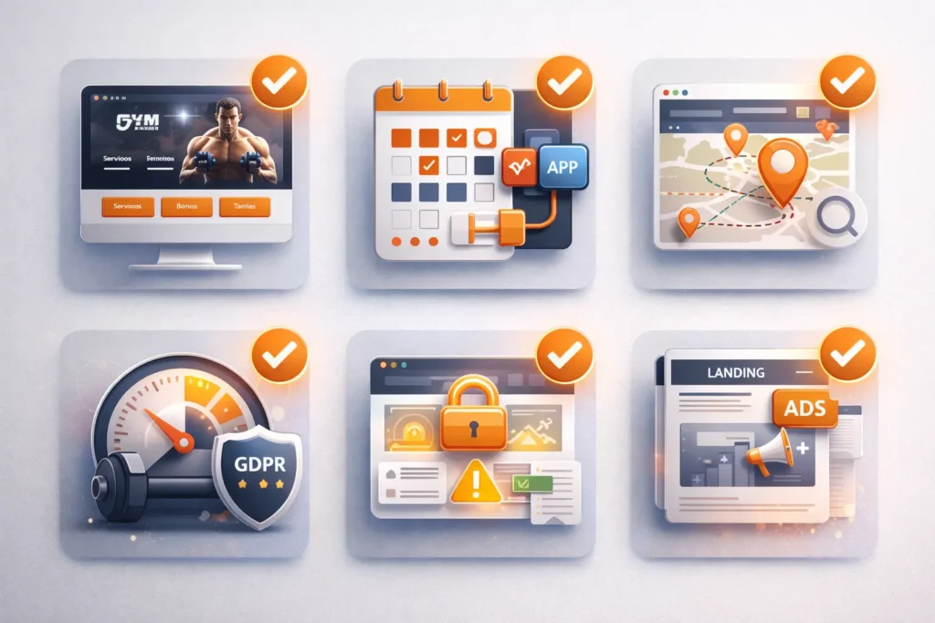 Diseño web para gimnasios 2 que incluye una web para gomnasios